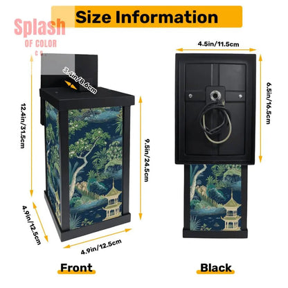 Chinoiserie Asian Zen Garden Blue Green Pagoda Patio Wall Light - Splash of Color co.