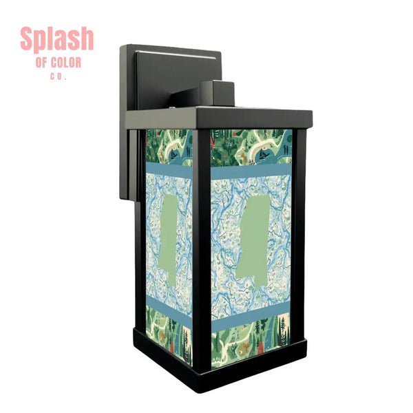 Mississippi Green Blue, River Designed Patio Wall Light Sconce - Splash of Color co.