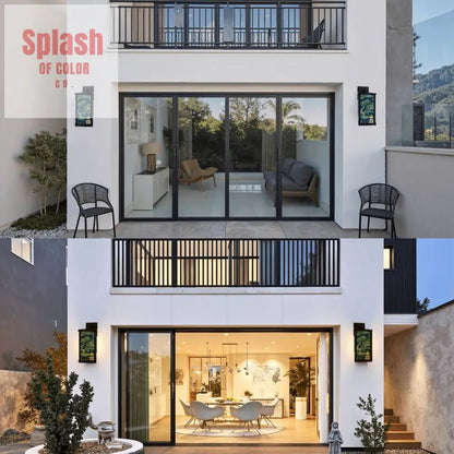 Chinoiserie Asian Zen Garden Blue Green Pagoda Patio Wall Light - Splash of Color co.