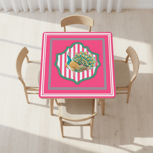 Pretty As A Peacock Hot Pink Mahjong Mat - Splash of Color Co.