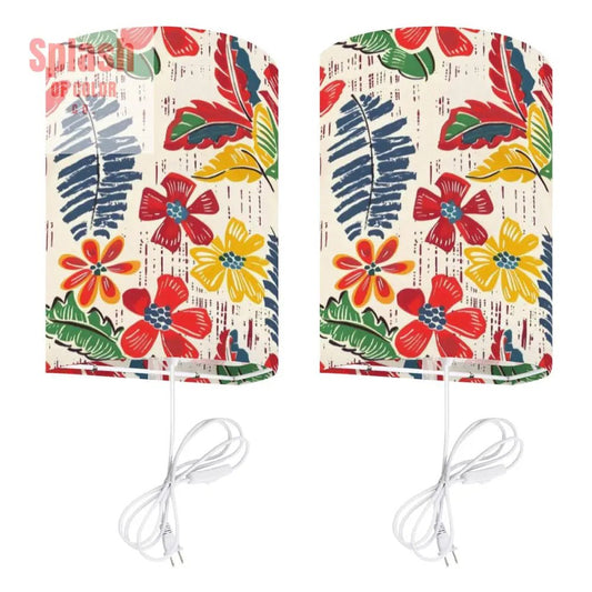 Floral Heritage Preppy Blue Yellow Green Red, Wall Light Shade Lighting - Splash of Color co.