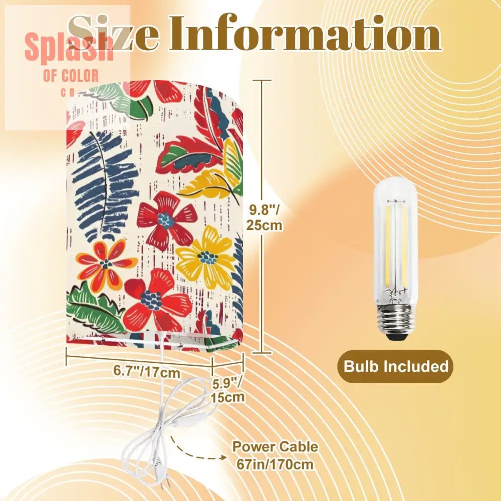 Floral Heritage Preppy Blue Yellow Green Red, Wall Light Shade Lighting - Splash of Color co.