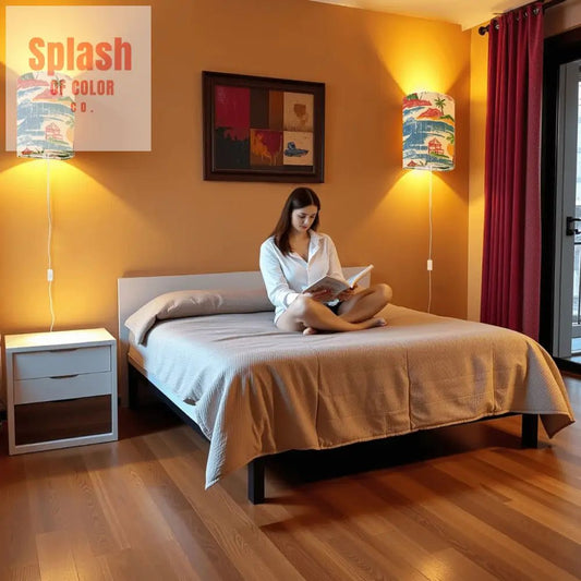 Old World Florida Heritage Beach Scene, Palm Trees Flush Wall Shade Light Fixture - Splash of Color co.