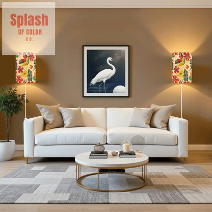 Floral Heritage Preppy Blue Yellow Green Red, Wall Light Shade Lighting - Splash of Color co.