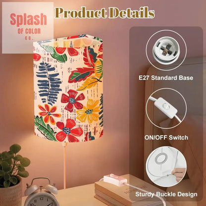 Floral Heritage Preppy Blue Yellow Green Red, Wall Light Shade Lighting - Splash of Color co.