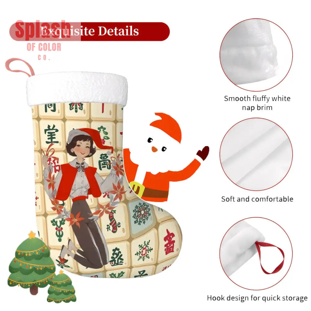 Plush Christmas Stockings - One Size - Holiday Decor