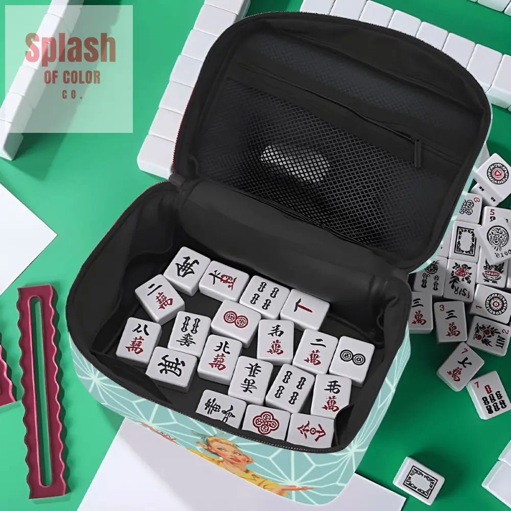 Mahjong Tile Accessory Vintage Nostalgia Portable Mahjong Bag - Splash of Color co.