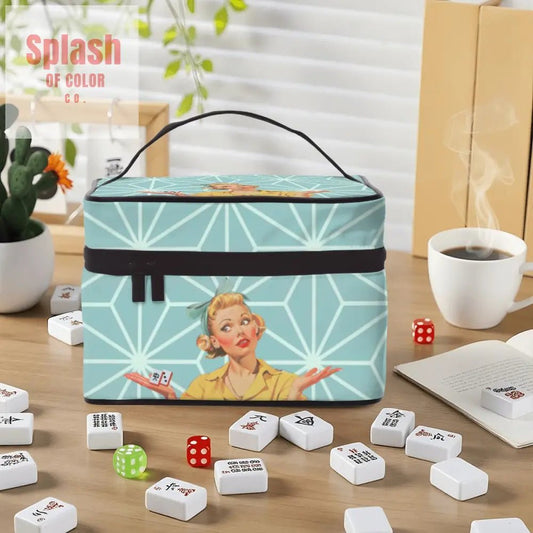 Mahjong Tile Accessory Vintage Nostalgia Portable Mahjong Bag - Splash of Color co.