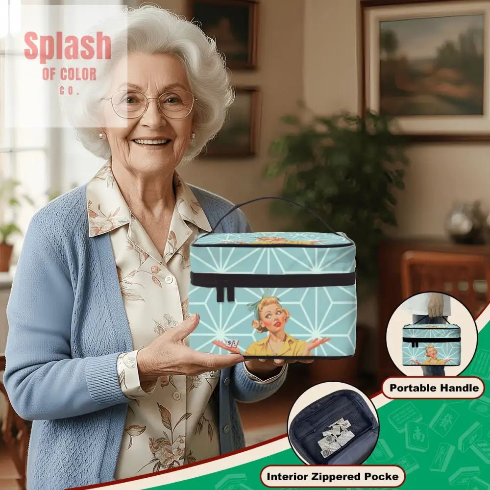 Mahjong Tile Accessory Vintage Nostalgia Portable Mahjong Bag - Splash of Color co.