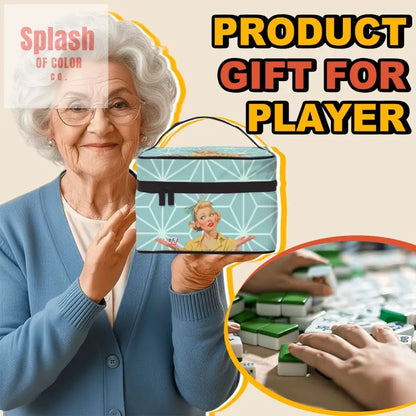 Mahjong Tile Accessory Vintage Nostalgia Portable Mahjong Bag - Splash of Color co.