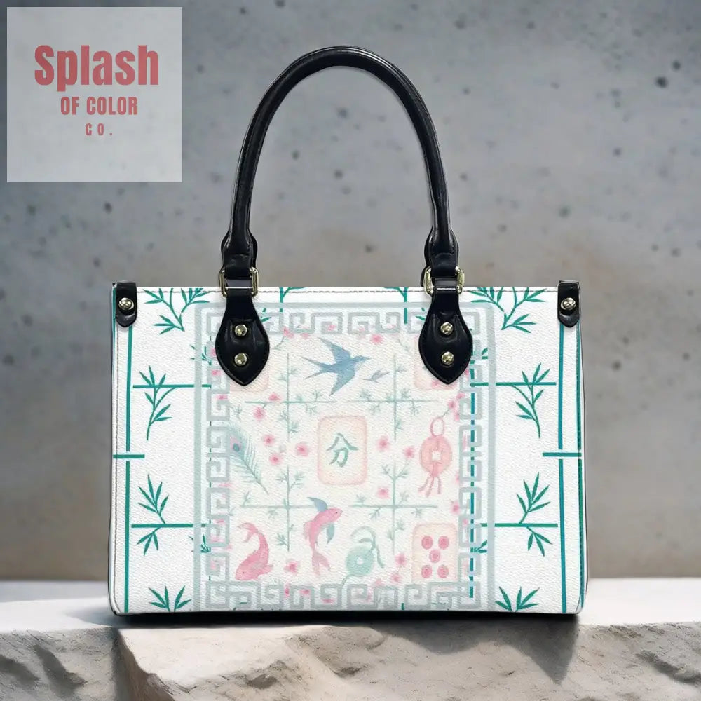 Preppy Mahjong Handbag Shoulder Bag Pastel Blue Green Pink Yuppy Tote Bag for Women Handbag