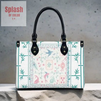 Preppy Mahjong Handbag Shoulder Bag Pastel Blue Green Pink Yuppy Tote Bag for Women Handbag