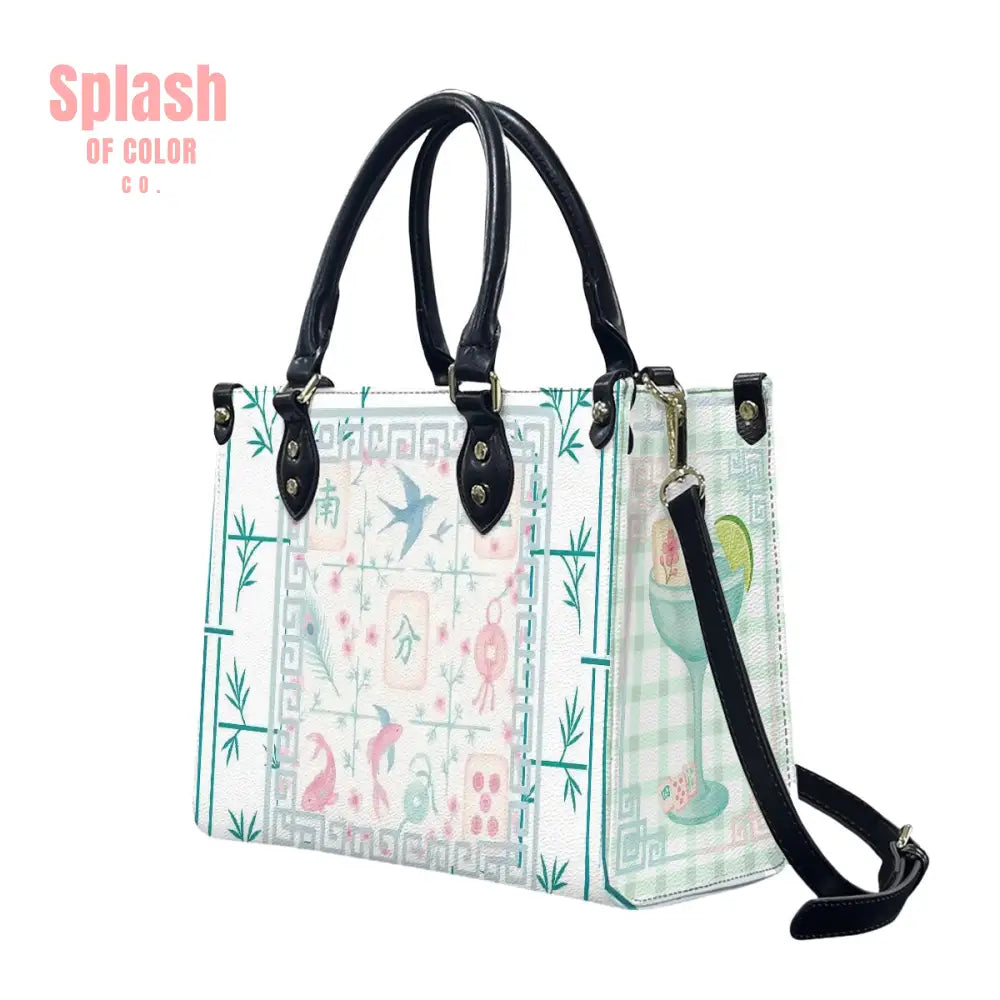 Preppy Mahjong Handbag Shoulder Bag Pastel Blue Green Pink Yuppy Tote Bag for Women Handbag