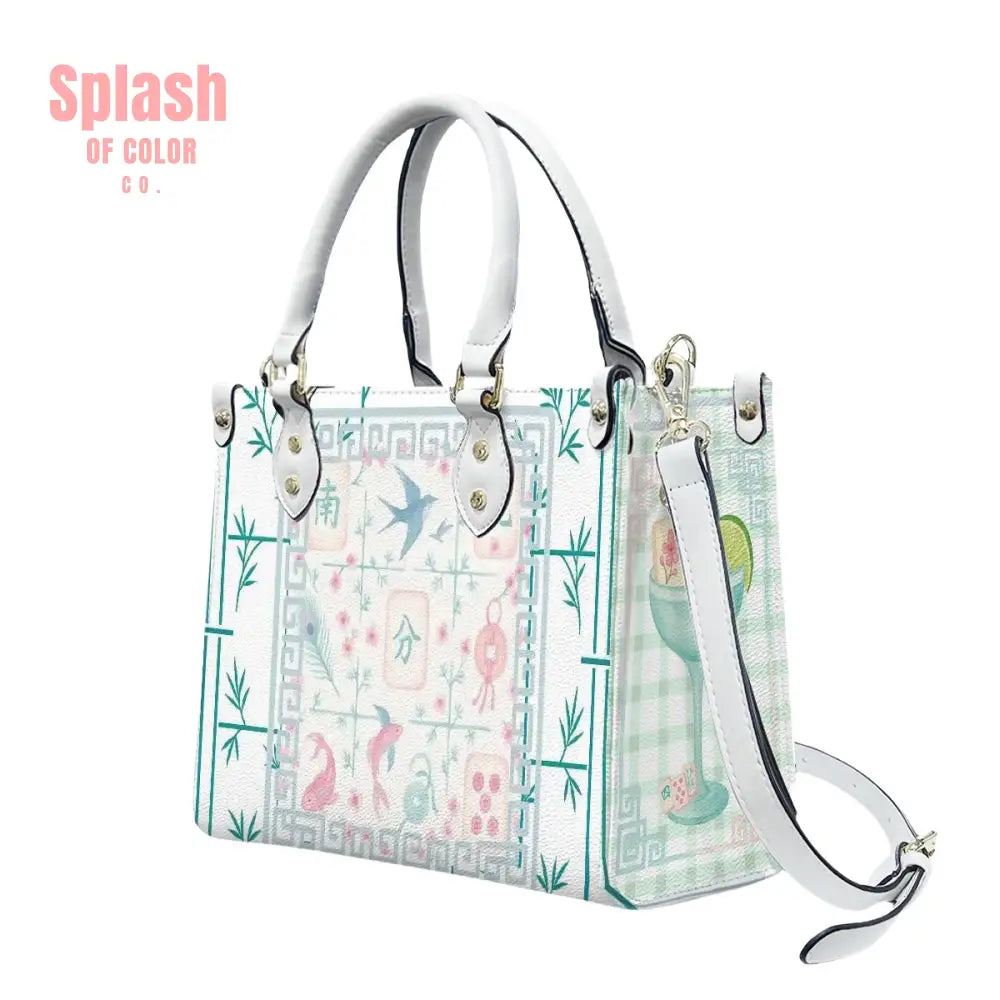 Preppy Mahjong Handbag Shoulder Bag Pastel Blue Green Pink Yuppy Tote Bag for Women Handbag
