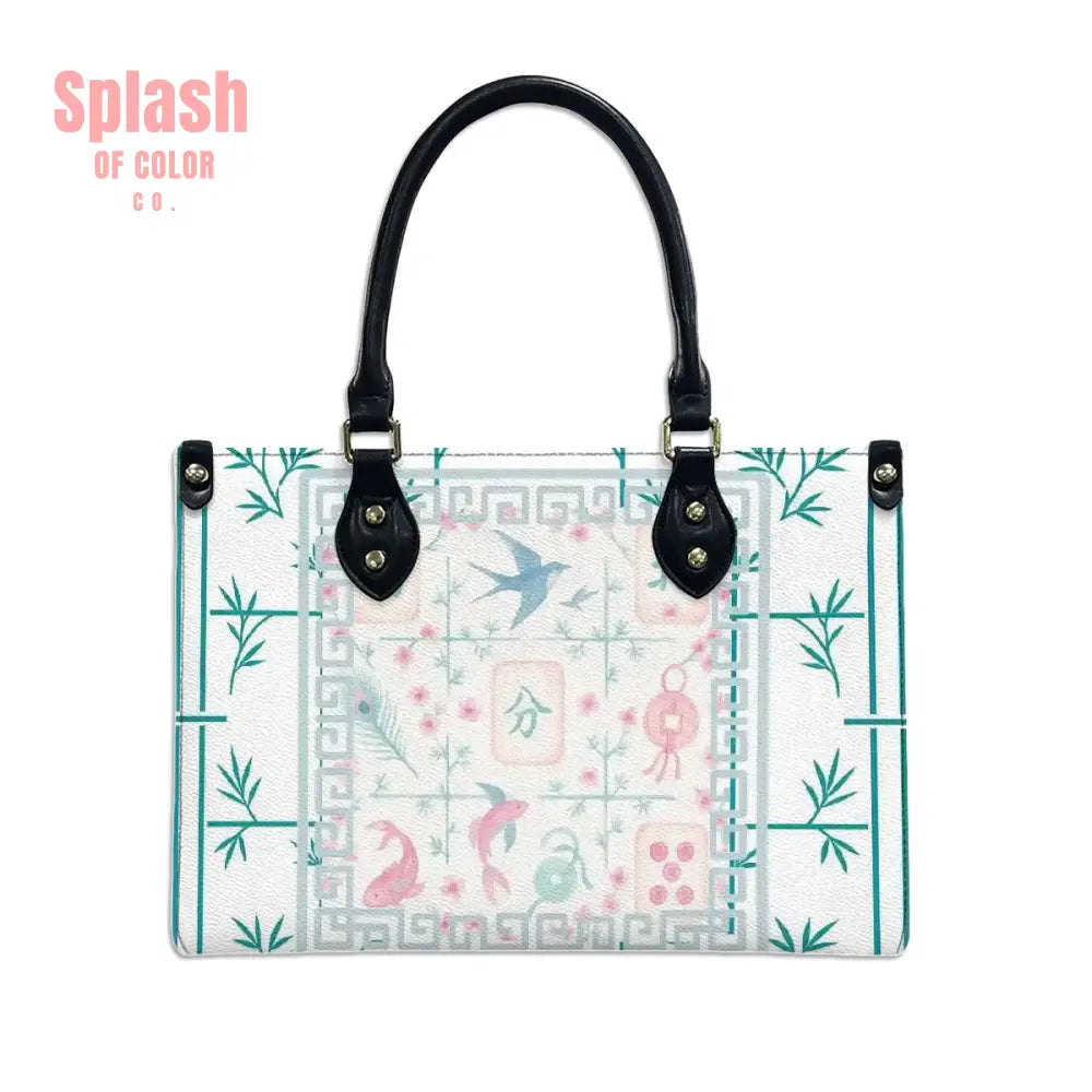 Preppy Mahjong Handbag Shoulder Bag Pastel Blue Green Pink Yuppy Tote Bag for Women Black / S Handbag