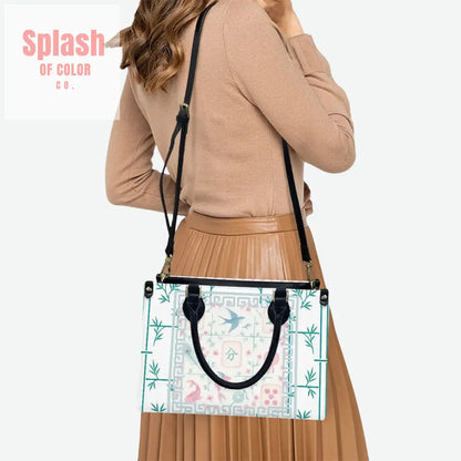 Preppy Mahjong Handbag Shoulder Bag Pastel Blue Green Pink Yuppy Tote Bag for Women Handbag