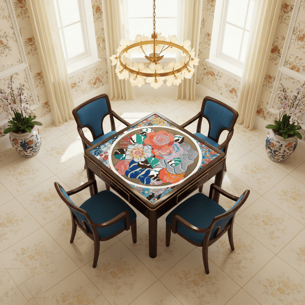 Art Deco Floral Bouquet Mahjong Mat - Splash of Color Co.