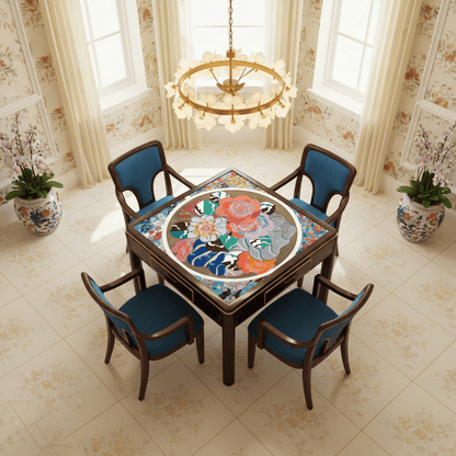 Art Deco Floral Bouquet Mahjong Mat - Splash of Color Co.