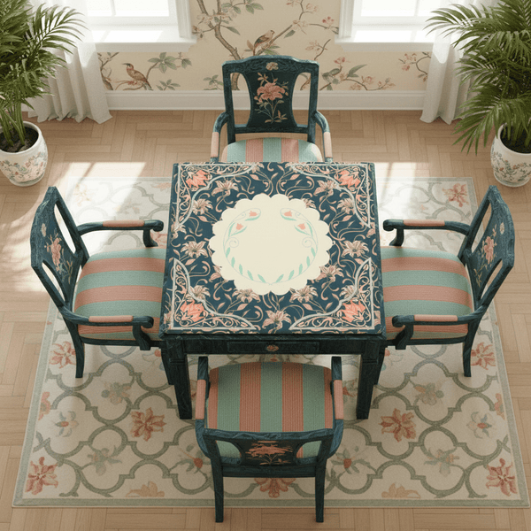 Art Deco Floral Nouveau Design Mahjong Mat - Splash of Color Co.