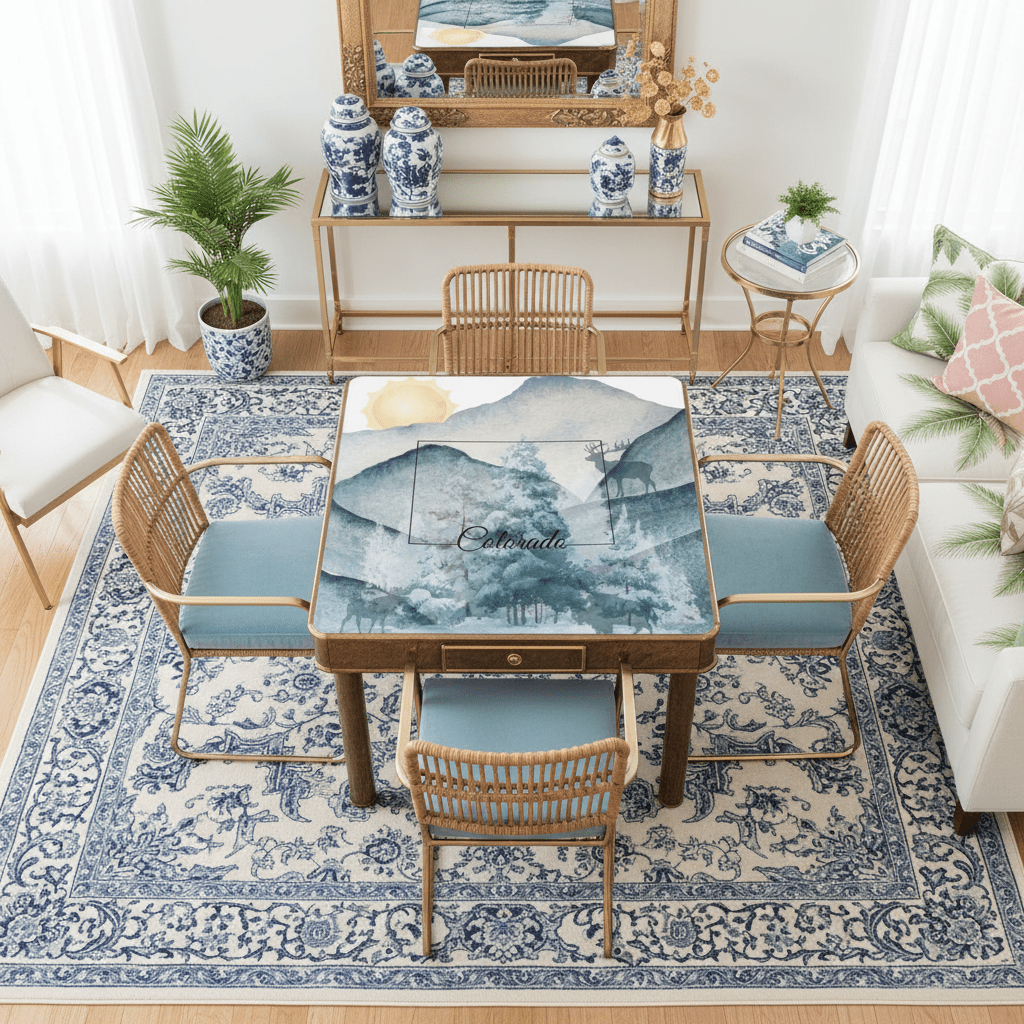 Colorado State Pride Snow Covered Mountains Mahjong Mat - Splash of Color Co.