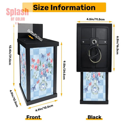 Pretty Asian Garden Zen Blue Pink Butterfly Chinoiserie Patio Wall Light Sconce - One Size - Wall Lighting