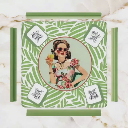 Funny Mahjong Game Mat, Don't Stare At My Rack Vintage Housewife, Hawaiin Style Mahj Lover Game Night Mat