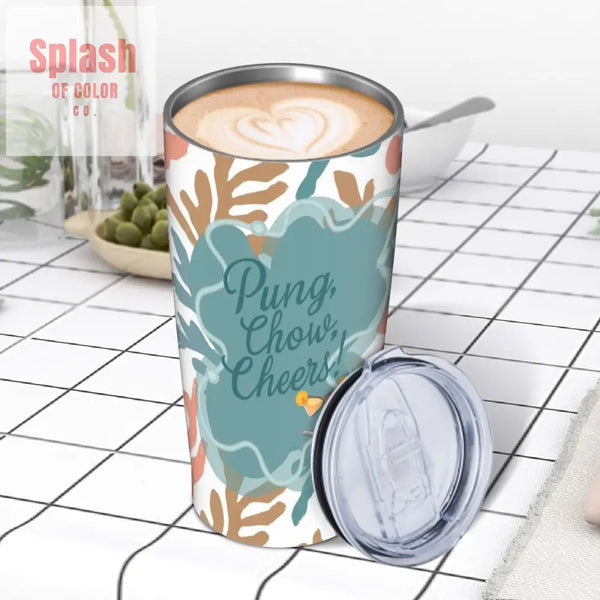 Pung Chow Cheers Mahjong Gift Coral Reef Background Stainless Steel Insulated Tumblers with Lid & Straw One Size
