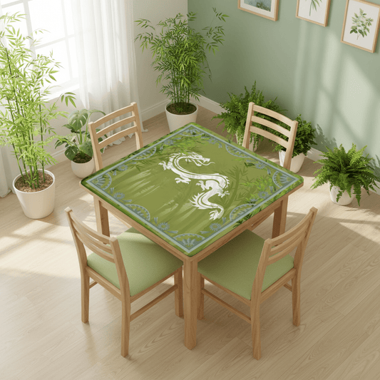 Eye Of The Dragon Bamboo Pattern Green Mahjong Mat - Splash of Color Co.