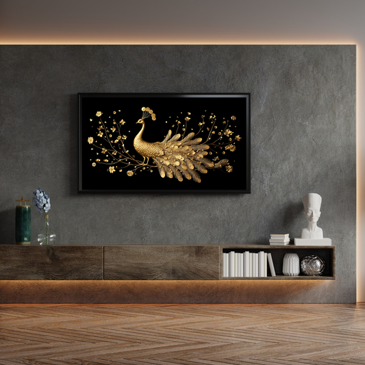 Art Deco Speakeasy Gold Glitz Peacock Samsung Frame TV Art
