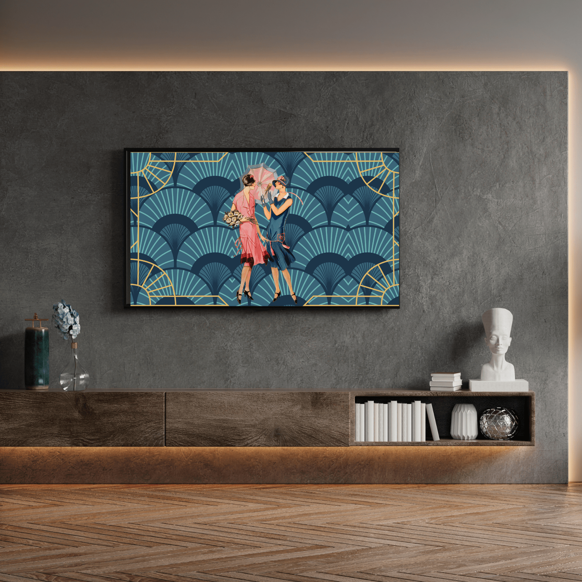 Art Deco Speakeasy Collection Samsung Frame TV Art - Splash of Color Co.