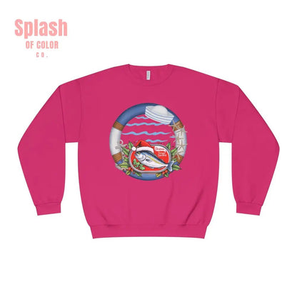 Sardine Christmas Sweater Nautical Crewneck Sweatshirt For Boating Lovers Summer Vacation Apparel Beach Day Fashion