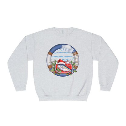 Sardine Christmas Sweater Nautical Crewneck Sweatshirt For Boating Lovers Summer Vacation Apparel Beach Day Fashion