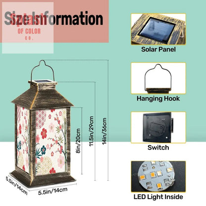 Asian Zen Cherry Blossom Garden Solar Lantern - Splash of Color co.