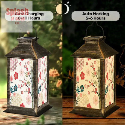 Asian Zen Cherry Blossom Garden Solar Lantern - Splash of Color co.