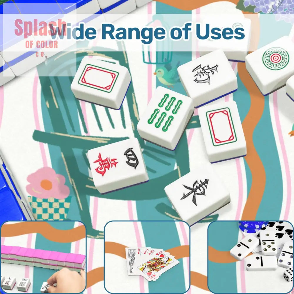 Southern Charm And Hospitality Whimsical Pink Teal Mahjong Mat - Daily Accessories