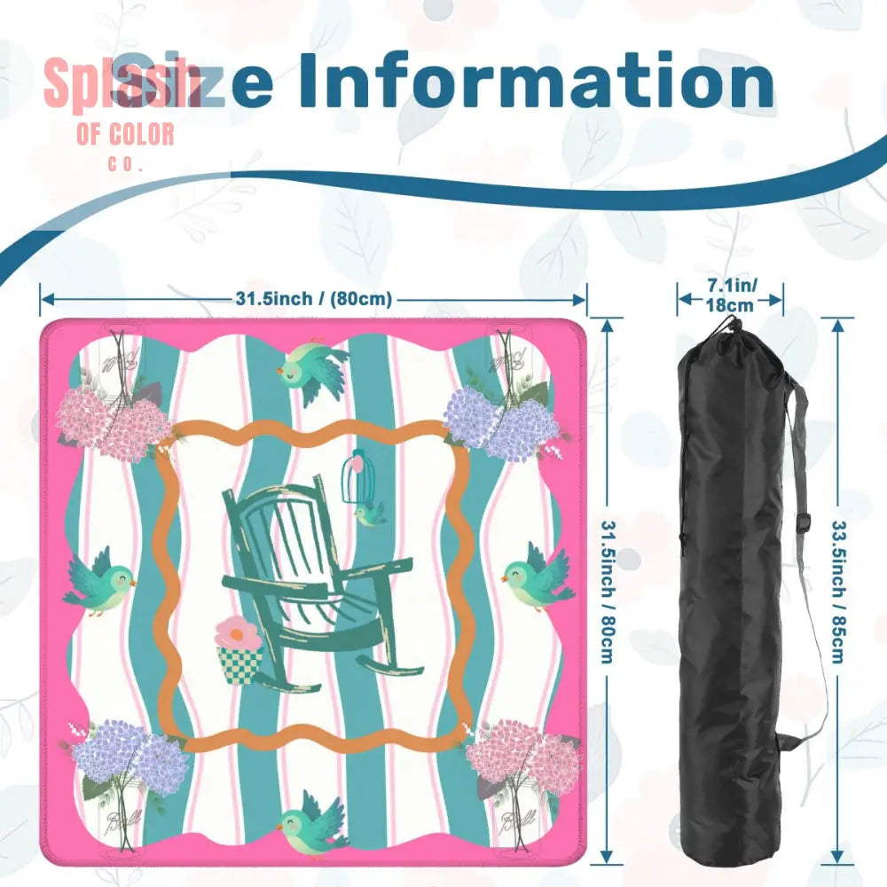 Southern Charm And Hospitality Whimsical Pink Teal Mahjong Mat - Daily Accessories