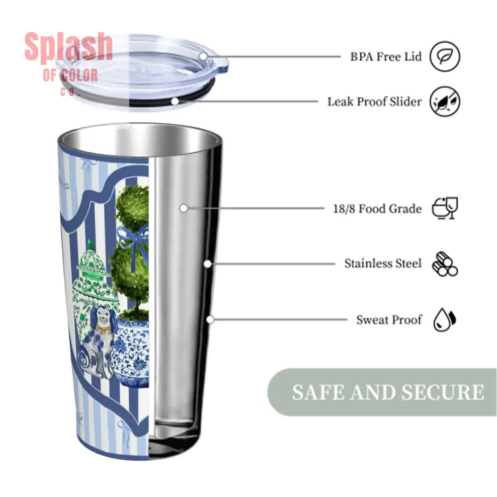 Stainless Steel Insulated Tumblers with Lid & Straw (20oz) One Size Drinkware