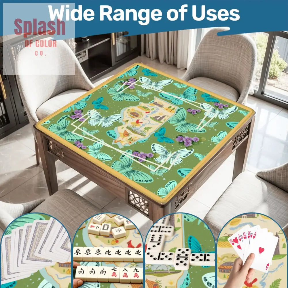 State Of Illinois Butterflies Violets State Pride Mahjong Mat - Daily Accessories