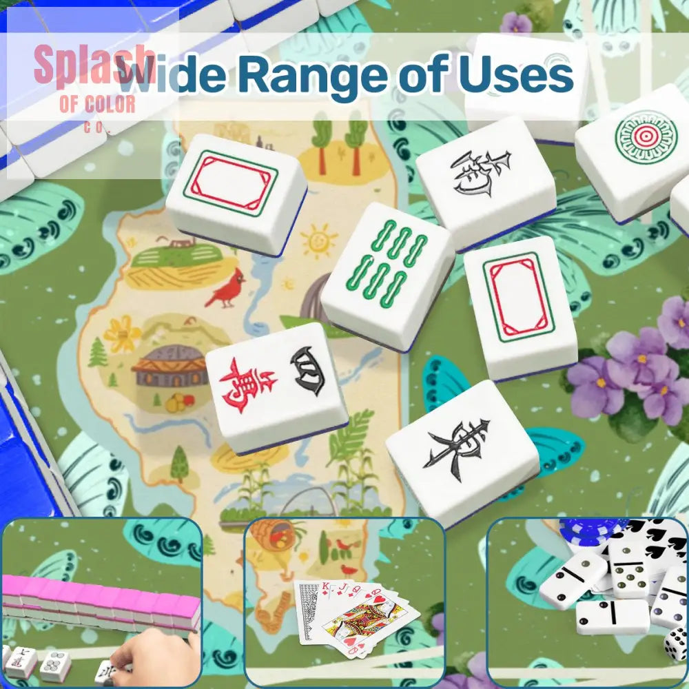 State Of Illinois Butterflies Violets State Pride Mahjong Mat - Daily Accessories