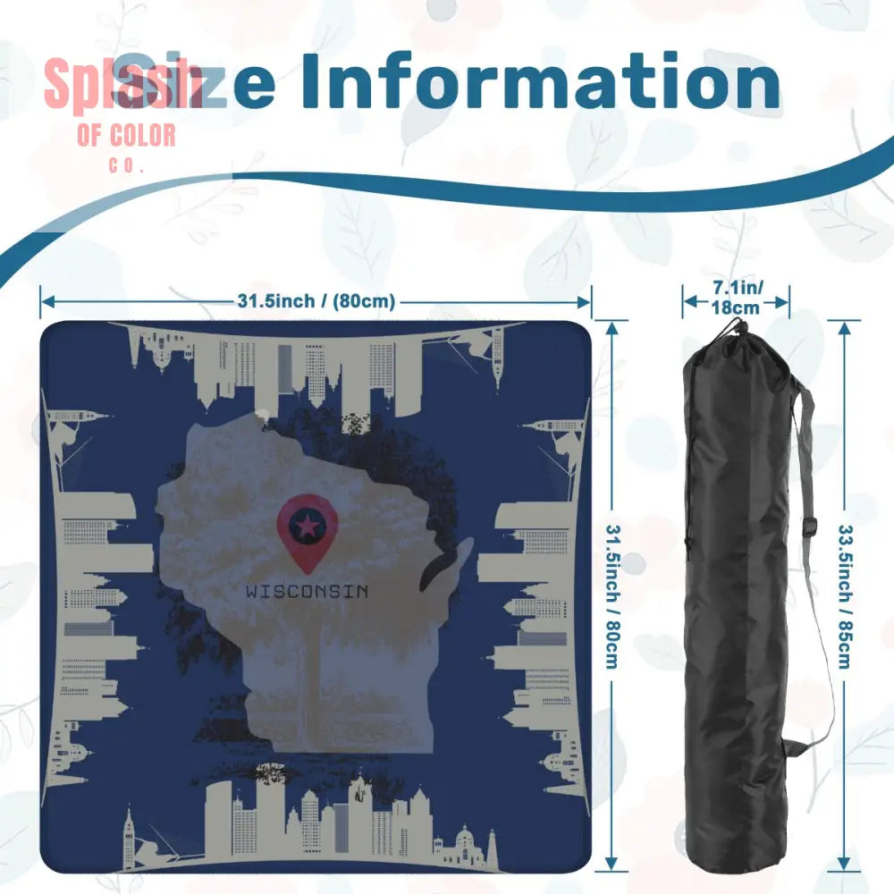 State Of Wisconsin Mahjong Game Mat Blue Cityscape Wisconsin Pride - Daily Accessories