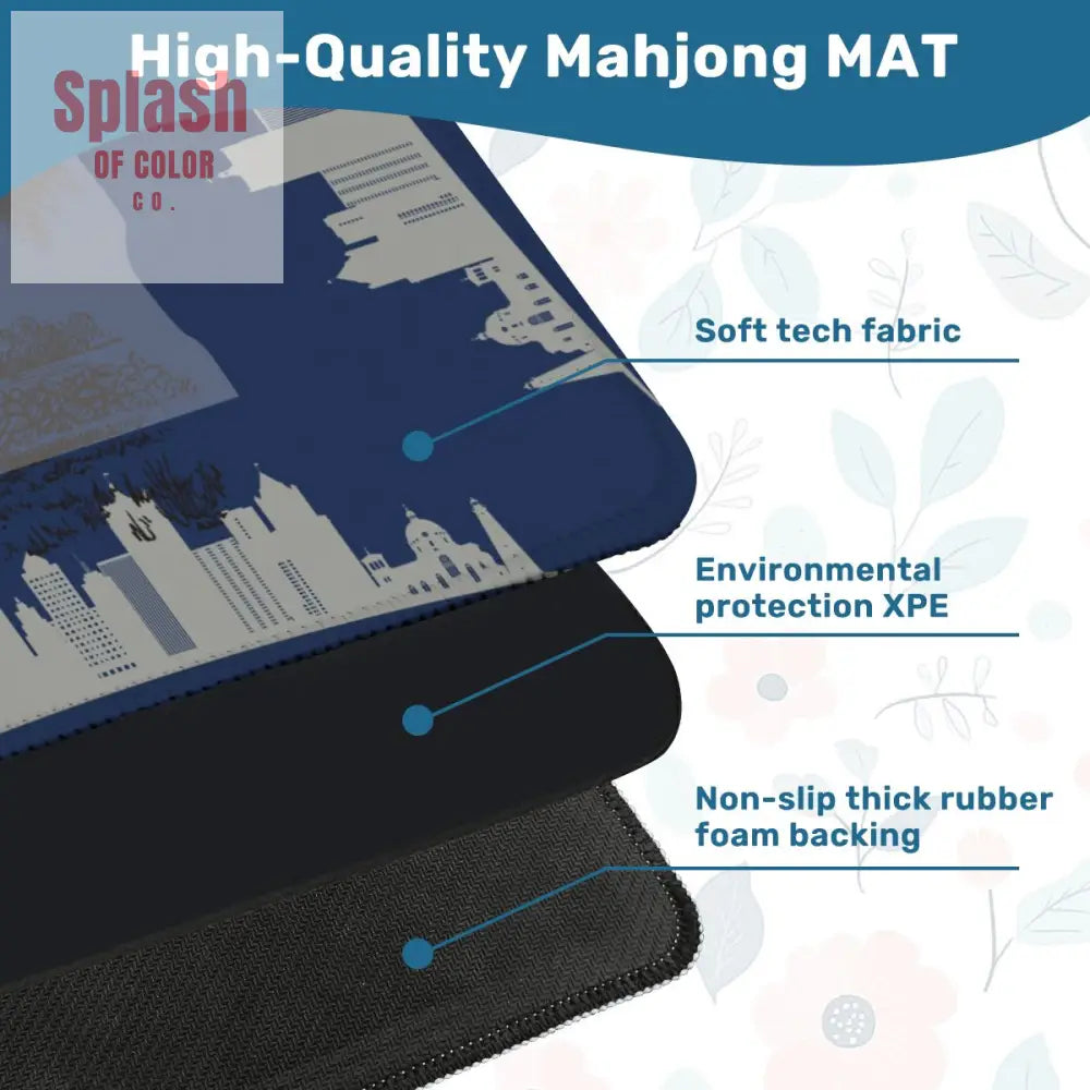 State Of Wisconsin Mahjong Game Mat Blue Cityscape Wisconsin Pride - Daily Accessories