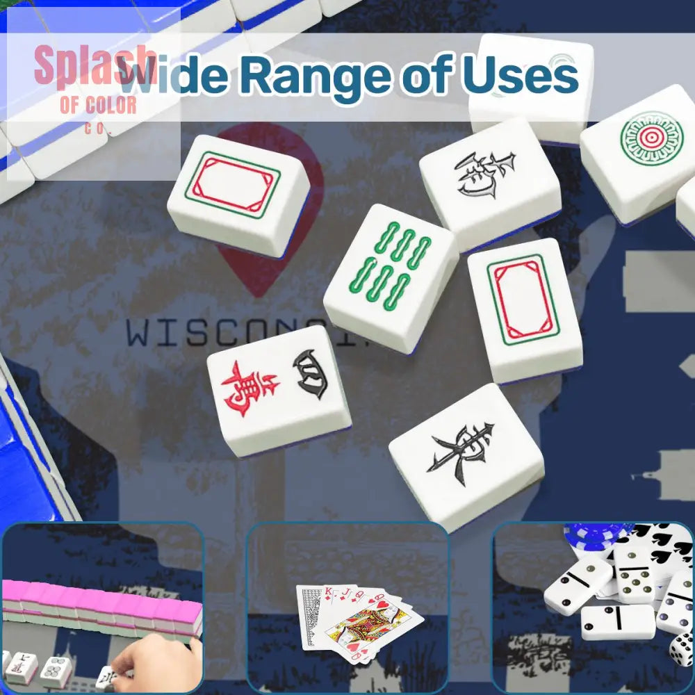 State Of Wisconsin Mahjong Game Mat Blue Cityscape Wisconsin Pride - Daily Accessories