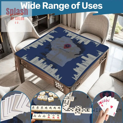 State Of Wisconsin Mahjong Game Mat Blue Cityscape Wisconsin Pride - Daily Accessories