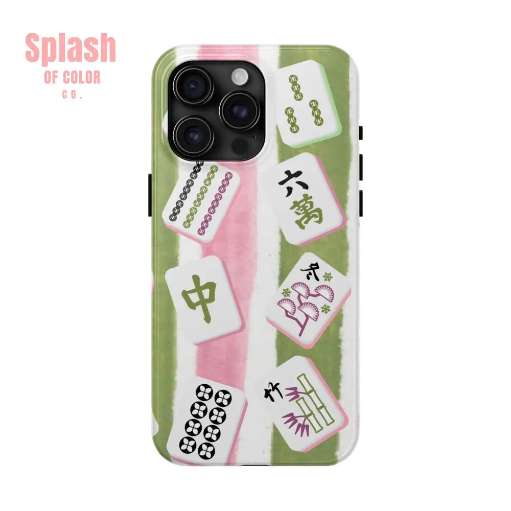 Stylish Mahjong Phone Case, Durable Mobile Cover for Gamers, Unique Gifts for Game Lovers, Fun Accessory for Phone Protection - Splash of Color co.