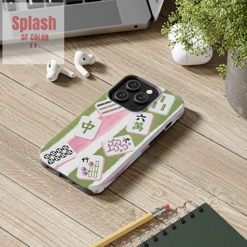 Stylish Mahjong Phone Case, Durable Mobile Cover for Gamers, Unique Gifts for Game Lovers, Fun Accessory for Phone Protection - Splash of Color co.