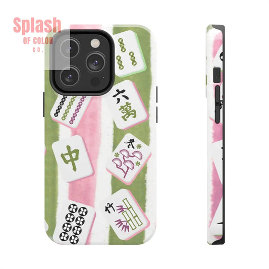 Stylish Mahjong Phone Case Durable Mobile Cover for Gamers Unique Gifts for Game Lovers Fun Accessory for Phone