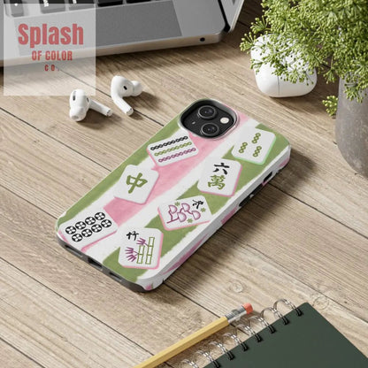 Stylish Mahjong Phone Case, Durable Mobile Cover for Gamers, Unique Gifts for Game Lovers, Fun Accessory for Phone Protection - Splash of Color co.