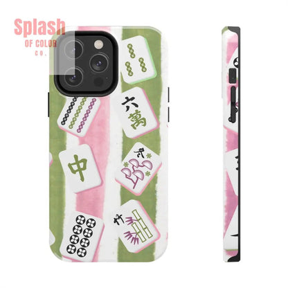 Stylish Mahjong Phone Case, Durable Mobile Cover for Gamers, Unique Gifts for Game Lovers, Fun Accessory for Phone Protection - Splash of Color co.