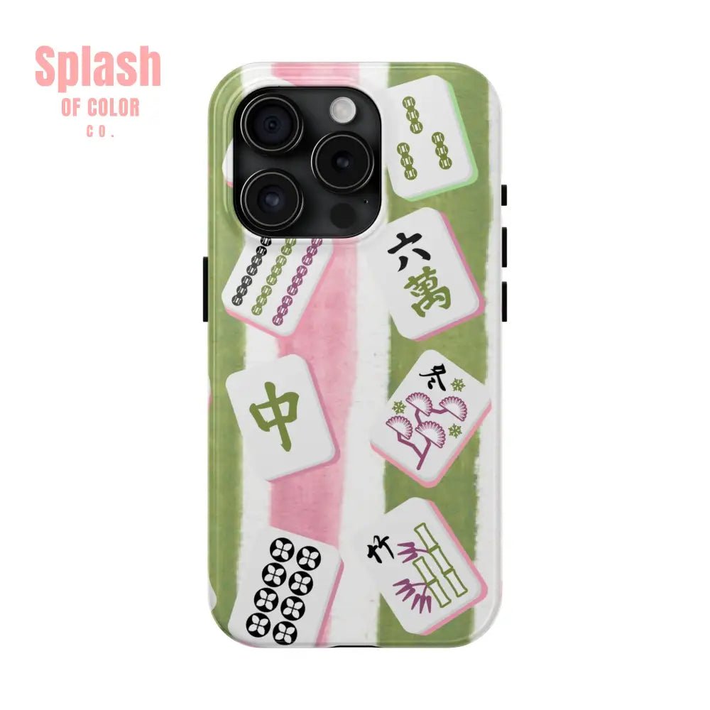 Stylish Mahjong Phone Case, Durable Mobile Cover for Gamers, Unique Gifts for Game Lovers, Fun Accessory for Phone Protection - Splash of Color co.