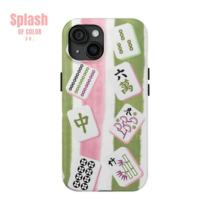 Stylish Mahjong Phone Case, Durable Mobile Cover for Gamers, Unique Gifts for Game Lovers, Fun Accessory for Phone Protection - Splash of Color co.